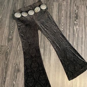 Suede flare pants